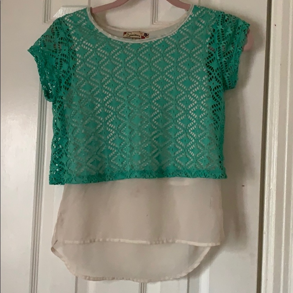 turquoise top